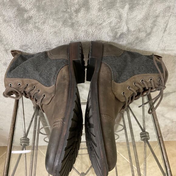 Aston Grey Recon Leather combat Boots Men size 11 Brown lace up / side zip - Picture 7 of 12